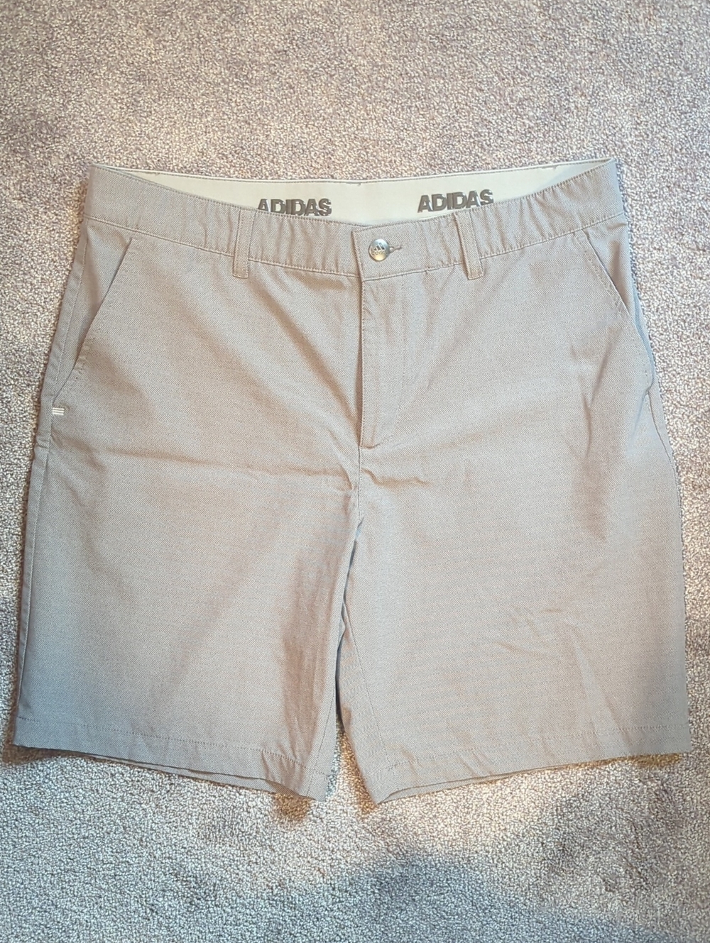adidas Men’s Light Gray Flat Front Shorts